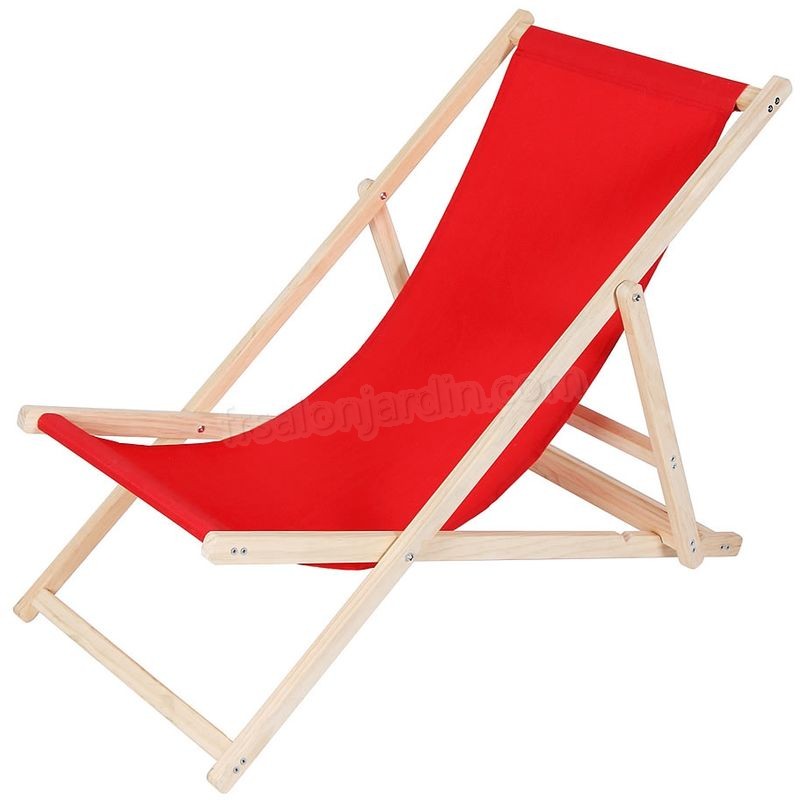 Canapé de plage, divan de jardin chaise longue de jardin en bois divan pliant - rouge prix d’amis - -0