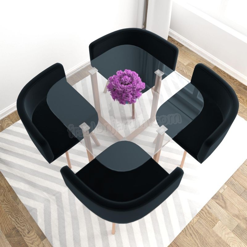 MOSAIC - Table Mosaic + 4 chaises noir prix d’amis - -3