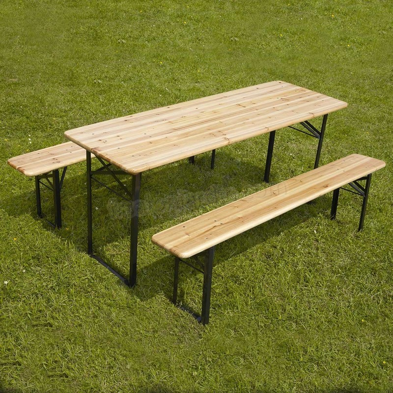 Set de table et bancs en bois prix d’amis - -1