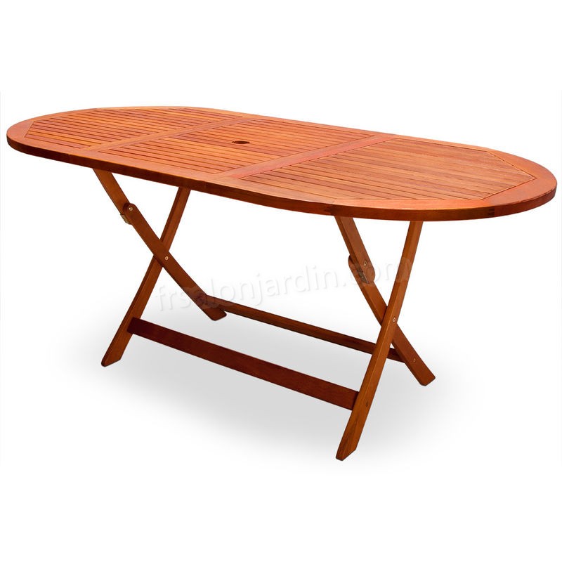 Table de jardin pliable \"Alabama\"" en bois d'Acacia pré-huilé certifié FSC - table pliante terrasse balcon prix d’amis" - -0