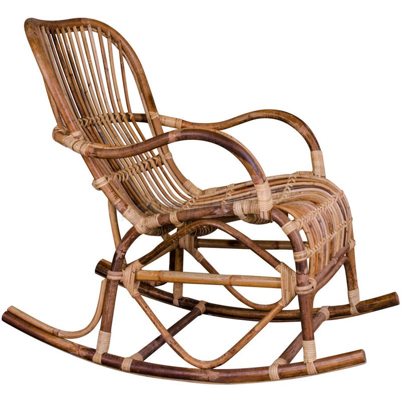 Rocking-Chair coloris naturel en rotin - Dim : 98 x 63 x 90 cm -PEGANE- prix d’amis - -2