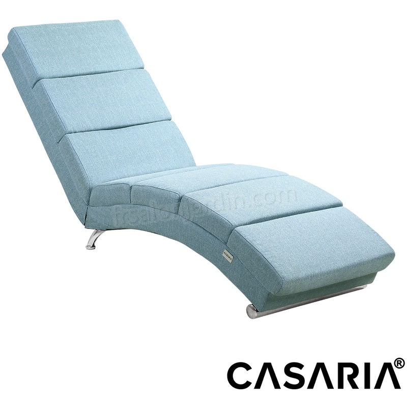 Casaria Méridienne « London » Chaise de relaxation Chaise longue d'intérieur ergonomique Fauteuil rembourré Pieds chromés prix d’amis - -0