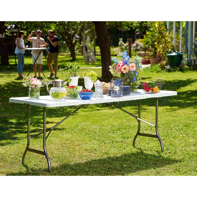 Monzana | Table de camping • 76x183cm • pliante • plastique robuste blanc | Table de jardin, terrasse, buffet prix d’amis - -3