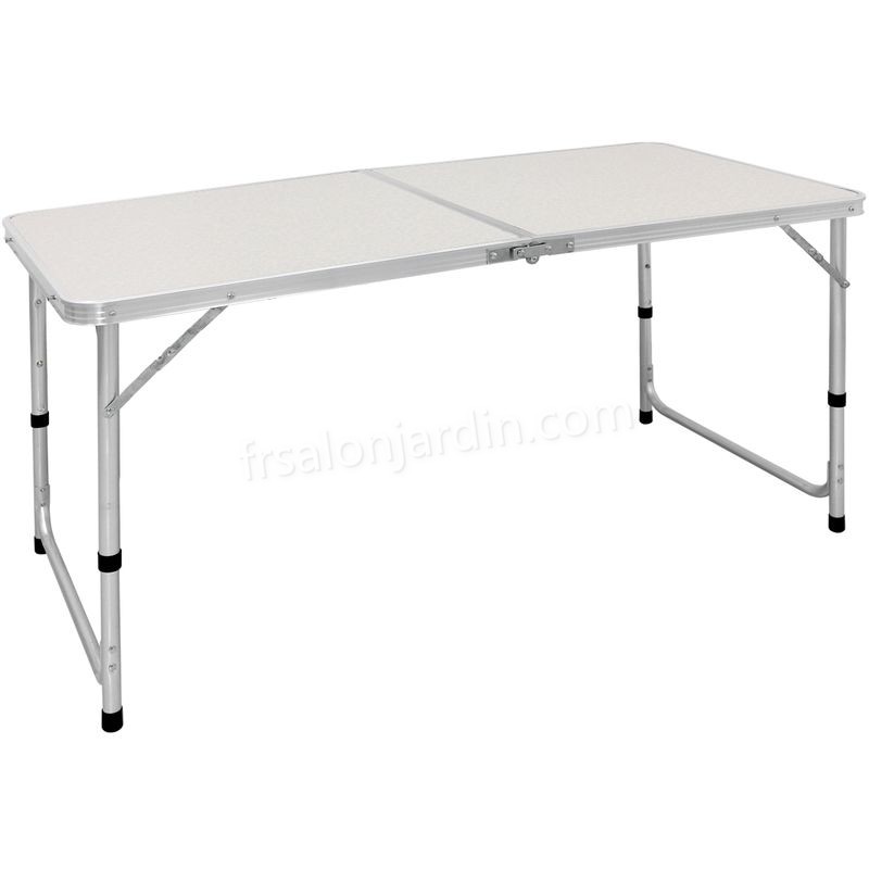 Table pliante de camping jardin pique-nique 120 cm blanc / crème en aluminium prix d’amis - -1
