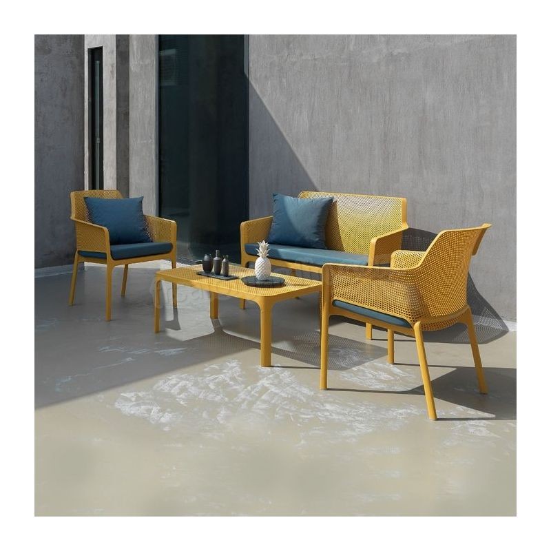 Salon de jardin polypropylène design 100x60 Net jaune par NARDI - Jaune - Extérieur - Jaune prix d’amis - -0