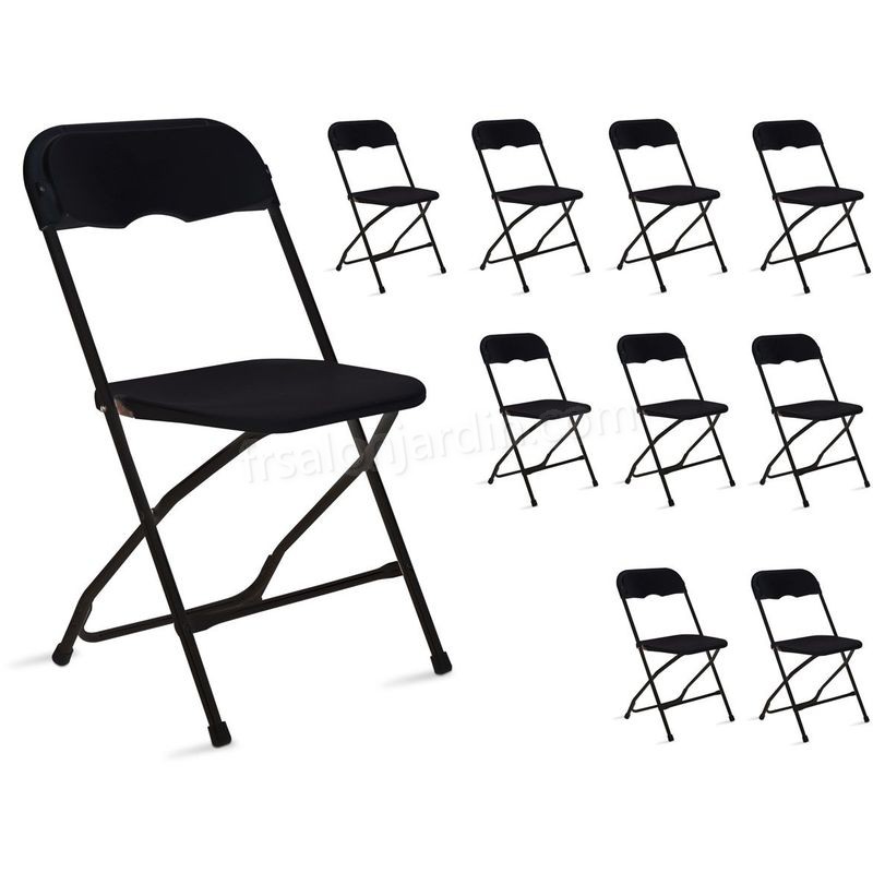 Chaises pliantes noires de réception Lot de 10 prix d’amis - Chaises pliantes noires de réception Lot de 10 prix d’amis