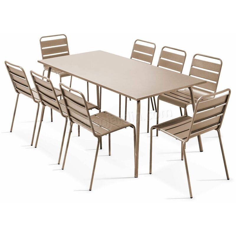 Table de jardin et 8 chaises en métal prix d’amis - Table de jardin et 8 chaises en métal prix d’amis