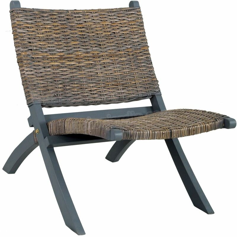 Chaise de relaxation Gris Rotin naturel kubu et bois d'acajou prix d’amis - Chaise de relaxation Gris Rotin naturel kubu et bois d'acajou prix d’amis