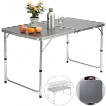 Table de camping aluminium MDF pliable avec poignée transport 120x60x70cm coffre prix d’amis