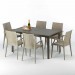 Table rectangulaire 6 chaises Poly rotin resine 150x90 marron FOCUS prix d’amis - 1
