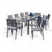 Ensemble table de jardin _ rallonge 200/300 cm + 8 chaises et 2 fauteuils en aluminium et textilene - GRIS ANTHRACITE prix d’amis - 4