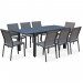 Salon de jardin table extensible - Orlando Gris foncé - Table en aluminium 150/210cm, plateau de verre, rallonge et 6 chaises en textilène prix d’amis - 2