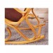 Fauteuil à bascule rocking chair en bois clair assise en tissu marron - marron prix d’amis - 2