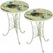2x table bistrot, design fleur, papillon, blanc antique, D 38 cm prix d’amis