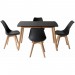 Ensemble table extensible 120/160cm HELGA et 4 chaises NORA noir prix d’amis - 0