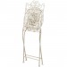 Chaise pliante complet de salle à manger de jardin d'extérieur en fer forgé finition blanc antique diam.39x96 cm prix d’amis - 4