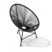 Lot de 2 fauteuils de jardin IZMIR noirs design oeuf avec cordage plastique prix d’amis - 3