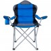 TRESKO Chaise de camping pliante BLEU | jusqu'à 150 kg | chaise de pêche, avec accoudoirs et porte-gobelets prix d’amis - 3