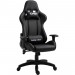 Chaise de bureau GAMING fauteuil ergonomique avec coussins, siège style racing racer gamer chair, revêtement synthétique noir prix d’amis