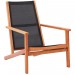 Chaise de jardin Noir Bois d'eucalyptus solide et textilène prix d’amis - 0