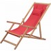 Chaise pliable de plage Tissu et cadre en bois Rouge prix d’amis - 0