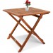 Table d'appoint pliable en bois d'acacia, table pour camping jardin 70x70x73cm prix d’amis - 2