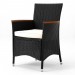 Deuba | Salon de jardin - Ensemble 6+1 • noir, polyrotin | 6 chaises empilables • table + accourdoirs en acacia • résistant aux intempéries | Mobilier prix d’amis - 4