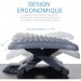 Repose-pieds ergonomique de bureau hauteur et inclinaison réglables 46L x 37l cm gris noir prix d’amis - 3