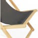 Lot de 2 chaises longues pliantes en bois avec toile gris anthracite prix d’amis - 2