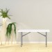 Table Pliante Transportable, Table en Plastique Robuste, 124 x 61 cm, Blanc, Pliable en deux, Matériau: HDPE prix d’amis - 1