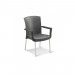 FAUTEUIL EMPILABLE INEO INT200 60X61X89 coloris anthracite pieds alu rond - anthracite prix d’amis - 0