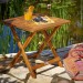 Deuba Table basse pliante en bois d'acacia Tables jardin d'appoint 46x46cm Pliable Jardin Terrasse Intérieur Extérieur prix d’amis - 1