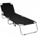 Chaise longue - pliable/position réglable - camping/plage - noir prix d’amis - 0