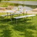 1 Table de Camping Jardin Pique Nique et 2 Bancs Pliants 180 cm x 74 cm x 73 cm Blanc prix d’amis - 2