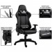 Chaise de bureau GAMING fauteuil ergonomique avec coussins, siège style racing racer gamer chair, revêtement synthétique noir prix d’amis - 1