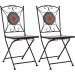 Chaises de bistrot mosaique 2 pcs Orange et gris prix d’amis - 0