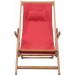 Chaise pliable de plage Tissu et cadre en bois Rouge prix d’amis - 2