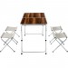 Table Pliante de Camping Valise 122 cm x 62 cm x 71 cm + 4 Tabourets en Aluminium Marron prix d’amis - 3