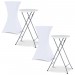 Housse blanche x2 pour table haute pliante 105 cm prix d’amis - 2