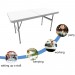 Table en Plastique Robuste, Table Pliante Transportable, 124 x 61 cm, Blanc, Pliable en deux, Matériau: HDPE prix d’amis - 3