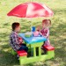 1 Table et 2 Bancs Enfant de Jardin 67 cm x 79 cm x 130 cm + Parasol prix d’amis - 1