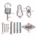 Kit de suspension pour chaise hamac, ressort pivotant, mousqueton, montage au plafond - 12 pièces Sasicare - Argent prix d’amis - 1