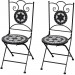 vidaXL 2x Chaises Pliables de Bistro Céramique Sièges de Terrasse Chaises de Patio Sièges d'Extérieur Balcon Arrière-cour Multicolore prix d’amis - 0