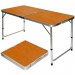 AMANKA Table de camping pique-nique pliable réglable en hauteur 120x60x70cm en aluminium pliant format mallette Bambou prix d’amis