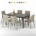 Table rectangulaire 6 chaises Poly rotin resine 150x90 marron FOCUS prix d’amis - 0